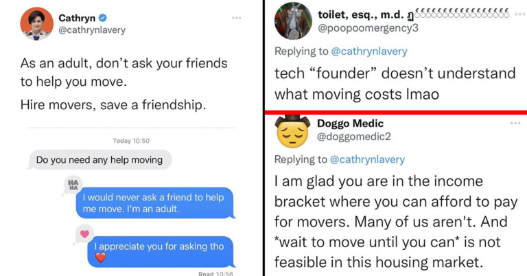 Rich Tech Bro Sparks Heated Debate After Asking Friend To Help Him Move