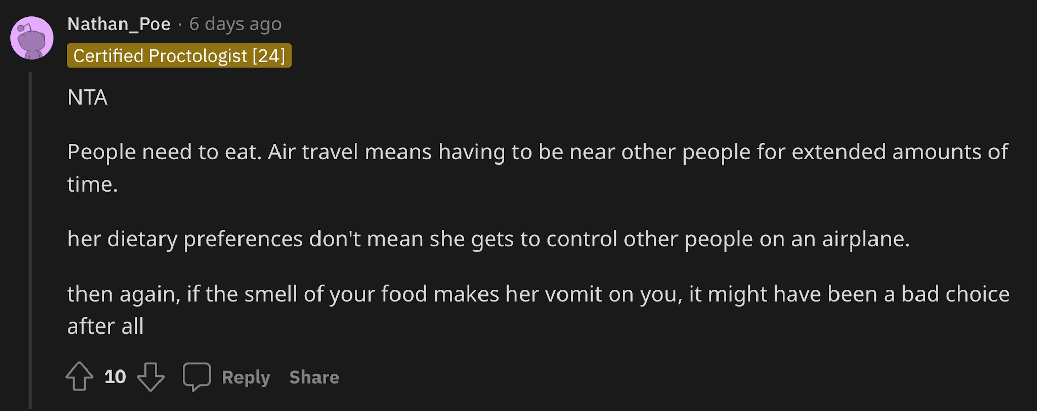 Flight attendant comes up with quick and smart solution for passenger  pretending to be vegetarian