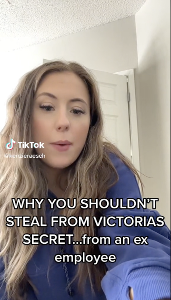 victorias secret worker shoplifting psa - tiktok