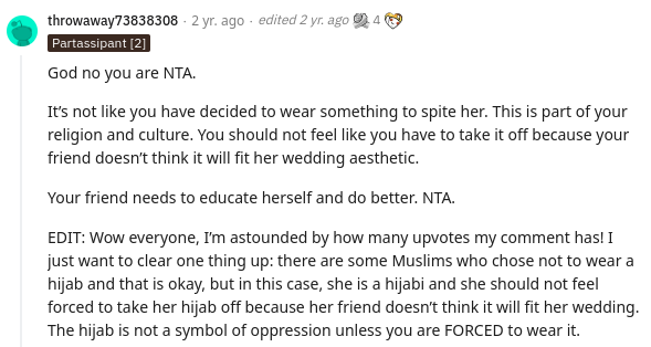 bridesmaid viral post muslim woman