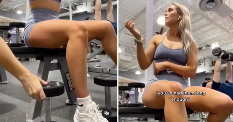 Viral Video Of Gym Karen Snatching Influencer’s Dumbbell Because She’s ‘Had Them Long Enough’ Sparks Debate