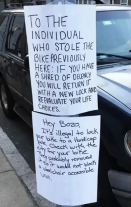 best comebacks - stolen bike