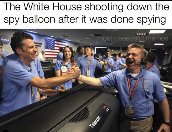 chinese spy balloon meme- white house