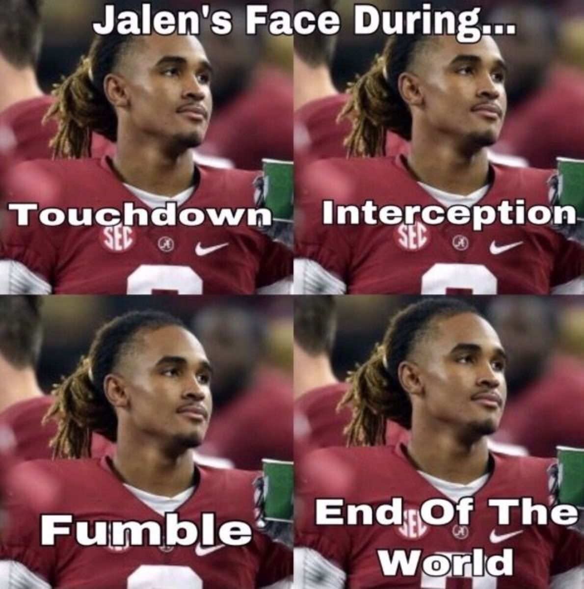 jalen hurts memes - face