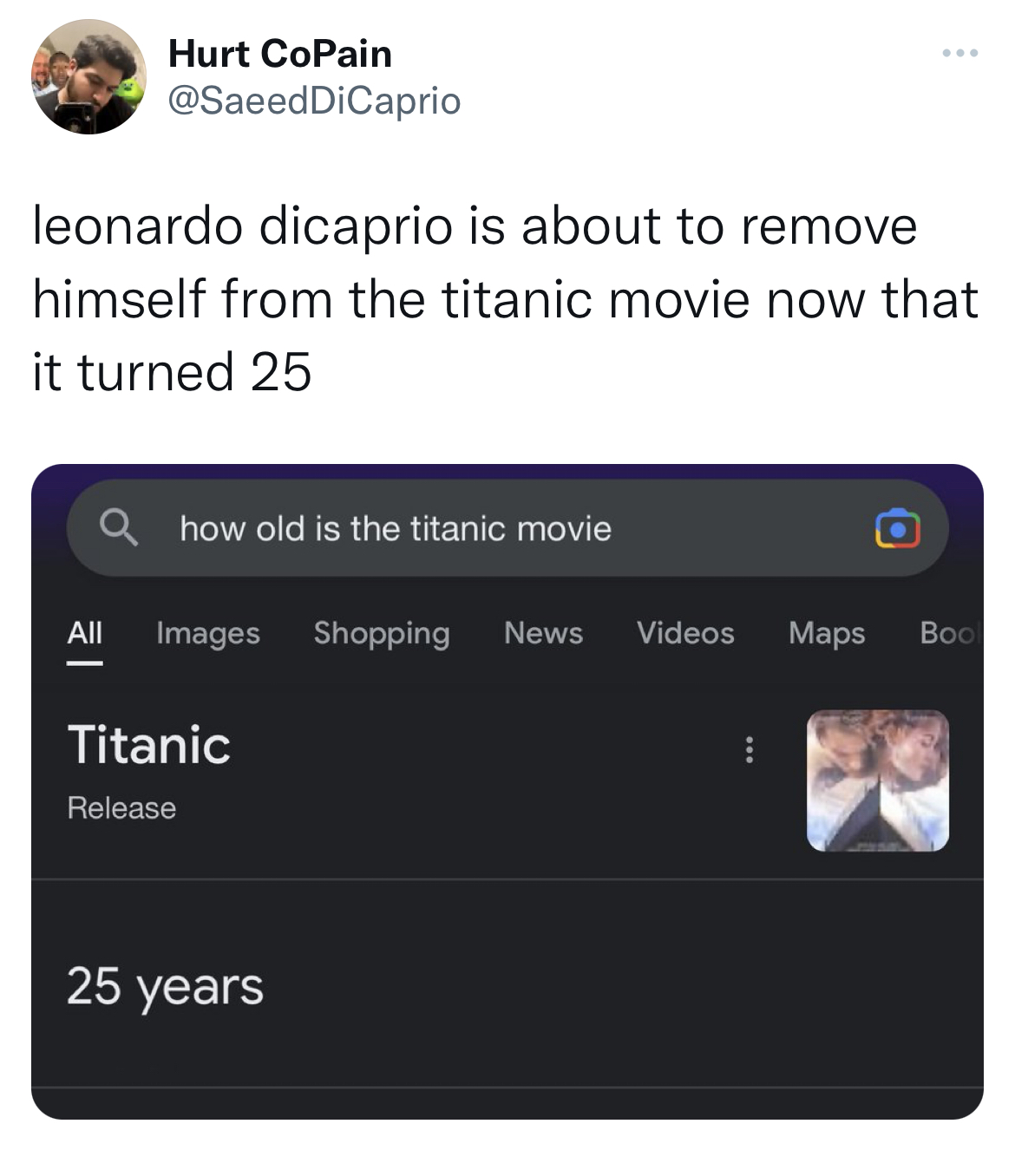 leonardo dicaprio dating a teenager meme - titanic