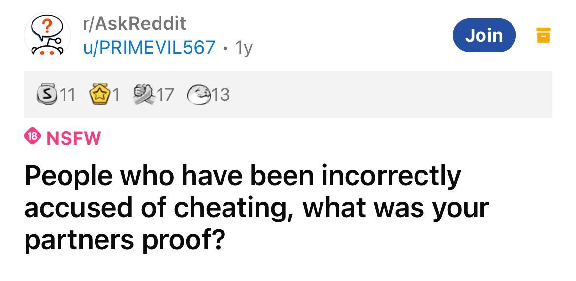 people wrongly accused of cheating reddit - intro