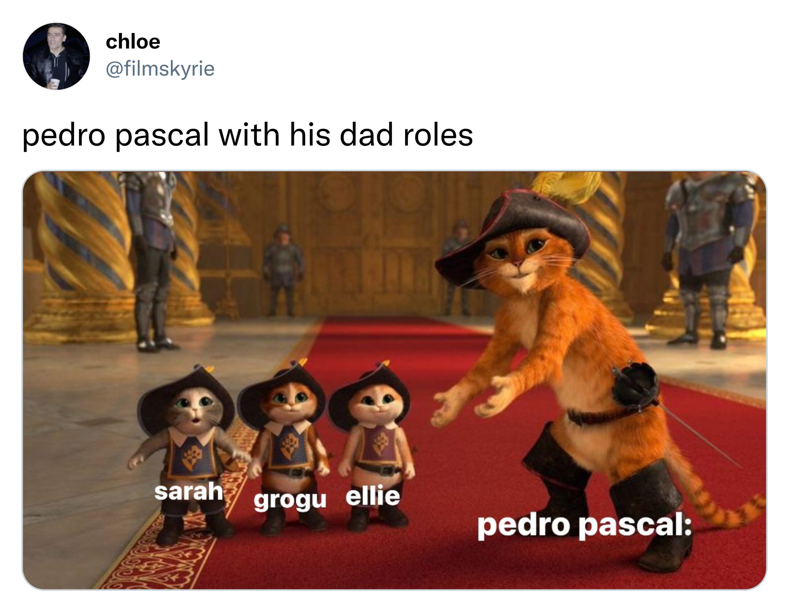 pedro pascal meme - puss in boots