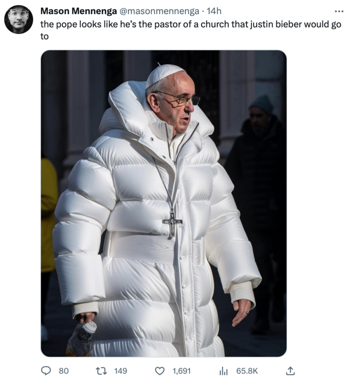pope Francis drip - pastor of justin bieber's church