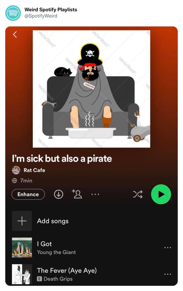 funny spotify playlists - sick pirate