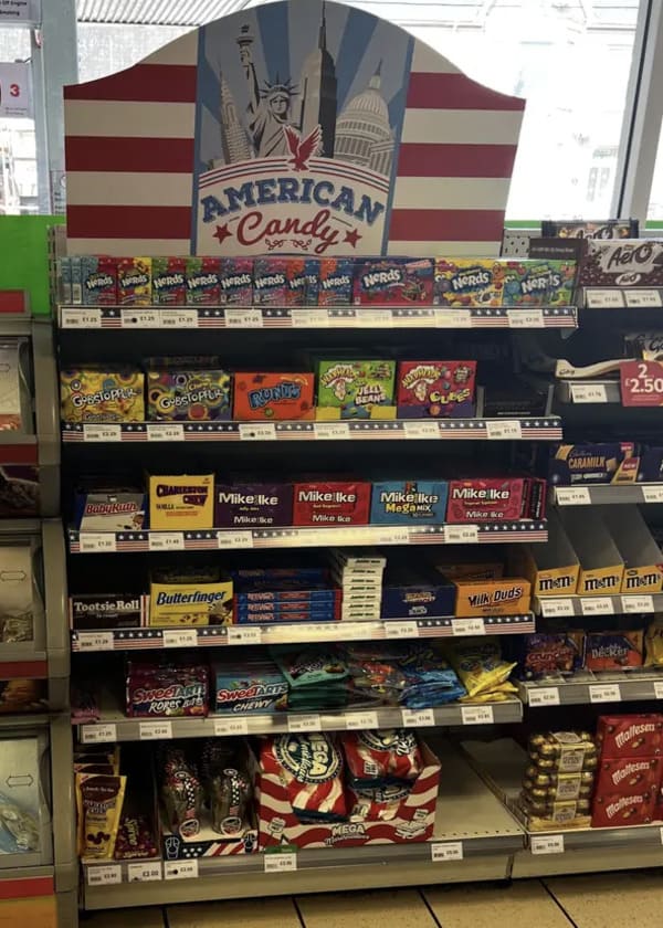 interesting pics- american candy in uk