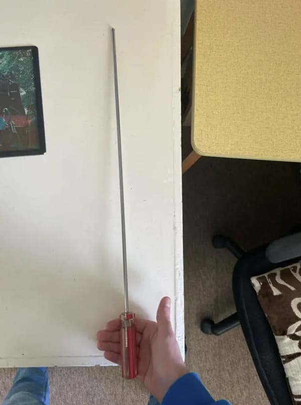 interesting pics - very long screwdriver