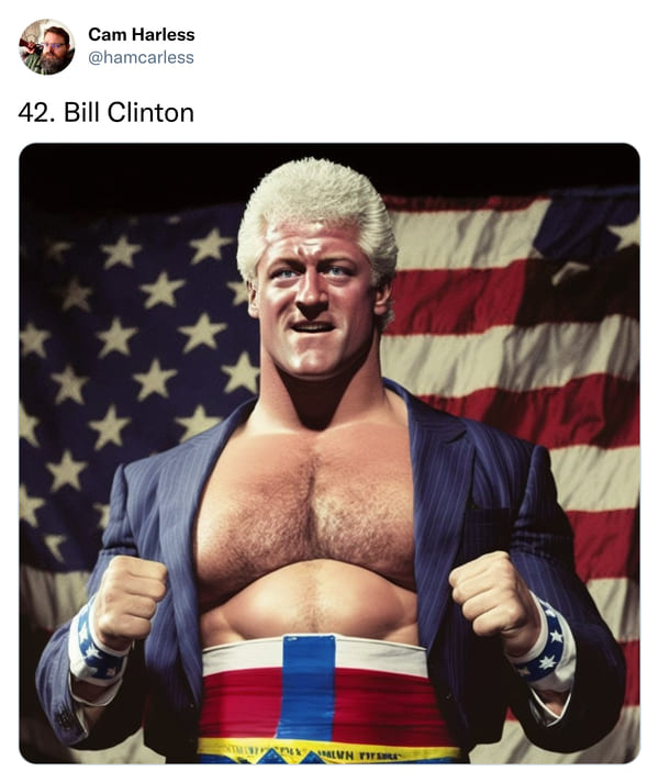 us presidents as pro wrestlers - Bill Clinton