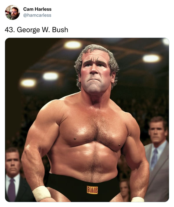 us presidents as pro wrestlers - George W. Bush