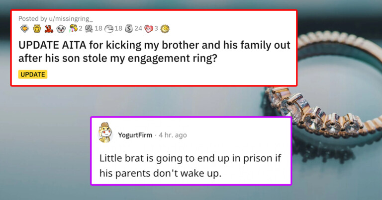 Story Update: Nephew Steals $4k Engagement Ring, Parents Refuse to Intervene, Ring Recovered Regardless