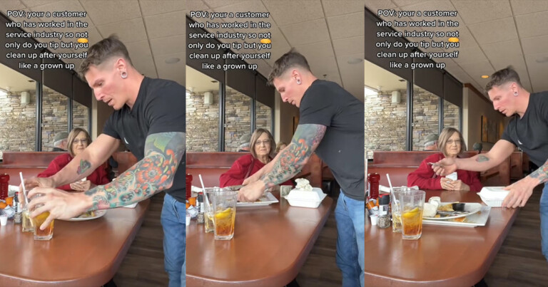 Customer Tips Then Cleans Entire Table For Server, Sparking Debate About ‘Decency And Manners’