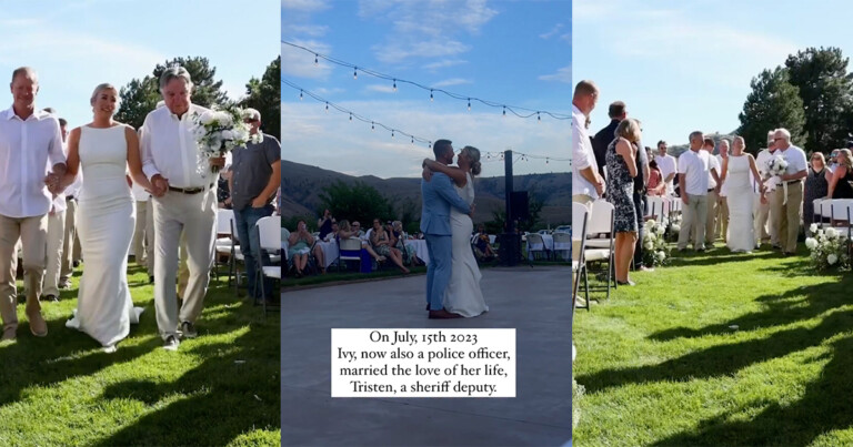 Bride Who Escaped An Abusive Relationship Asks The 15 Men Who Helped Her To Walk Her Down The Aisle