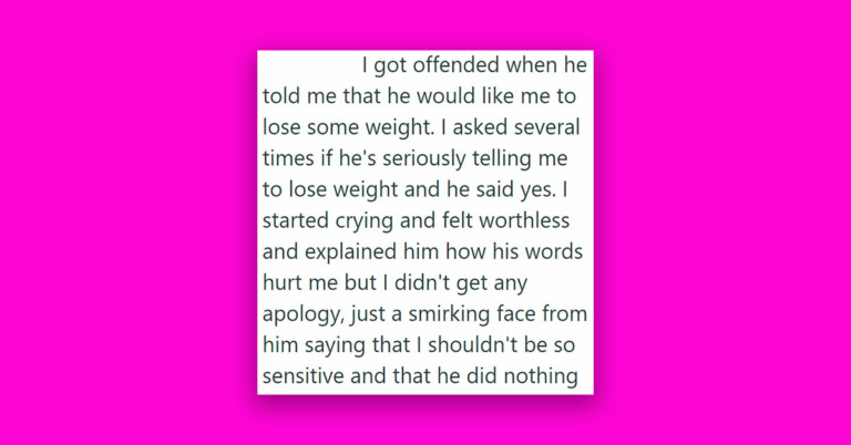 ‘Lose Weight for Me’ — Guy Mocks His Girlfriend with Body Dysmorphia And Now She’s Rethinking Their Whole Relationship