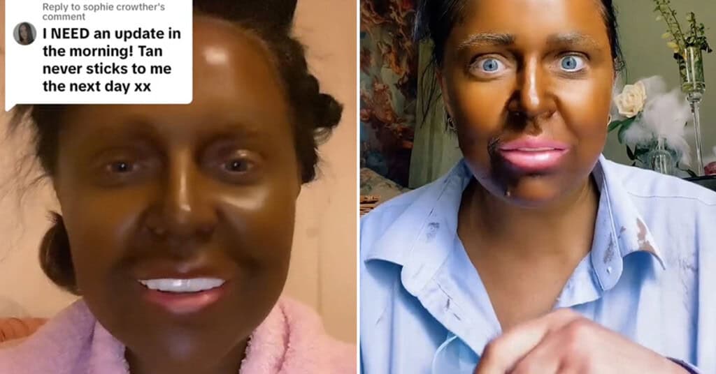Woman Turns Green After Mixing Multiple Fake Tanners
