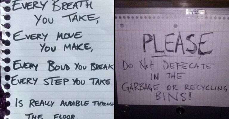 36 Funny Passive-Aggressive Notes From Neighbors Who Have Had Enough